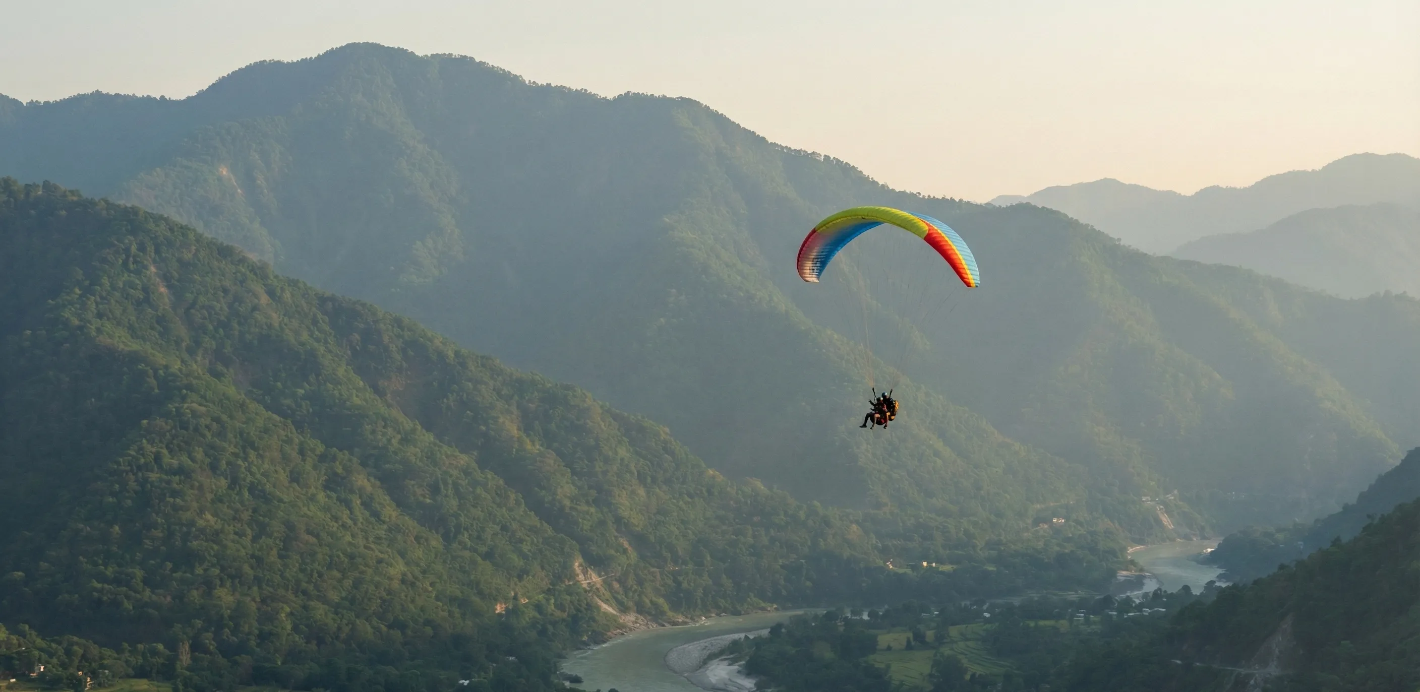 Paragliding in Rishikesh — flying over the Himalayas with a trained pilot